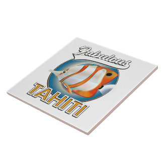 fabulous Tahiti retro logo Tile