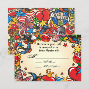 Fabulous Tattoo Wedding rsvp response cards