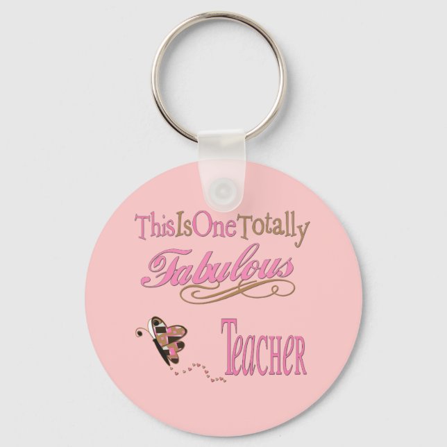Fabulous Teacher Butterfly Key Ring (Front)