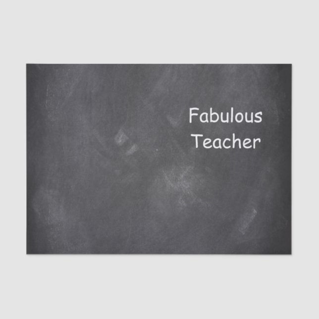 Fabulous Teacher Chalkboard Design Gift Idea Tissue Paper (Front)