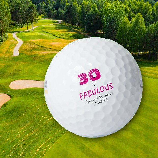 Fabulous Thirty Birthday Hers Personalised Golf Balls (Creator Uploaded)