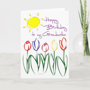 Fabulous Tulip Sketch Birthday Card for Grandma