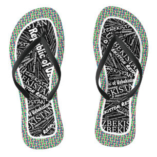Fabulous Uzbekistan Flag Colours Patriotic Flip Flops
