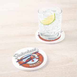 Fabulous Wales retro style travel patch Coaster