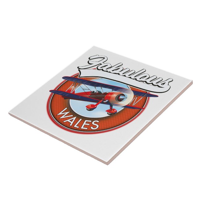 Fabulous Wales  retro style travel patch Tile (Side)