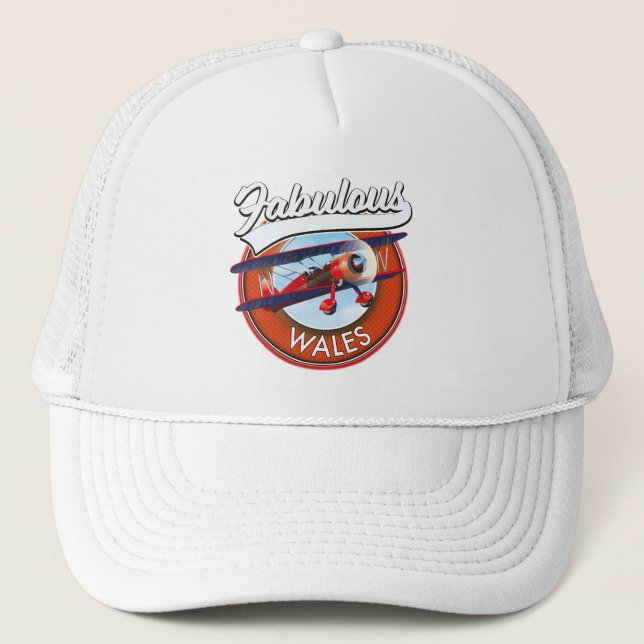 Fabulous Wales  retro style travel patch Trucker Hat (Front)
