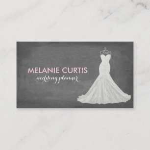 Fabulous Wedding Gown Chalkboard Business Card
