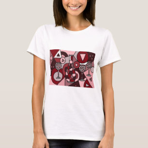 Fabulous Wine Carafe and Glasses Abstract Art T-Shirt