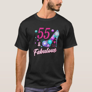 Fabulous Woman 55 Years Old Lady 55th Natal Birthd T-Shirt