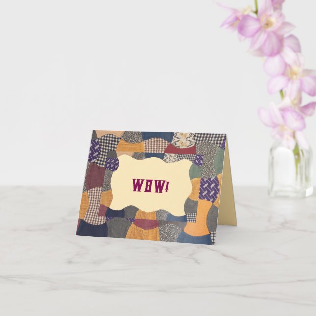 Fabulous Wow Birthday Quilt Vintage card (Orchid)