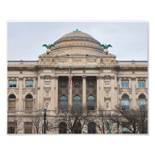 facade of landmark milwaukee public library photo print