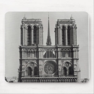Facade of Notre-Dame, Paris, late 19th century Mouse Mat