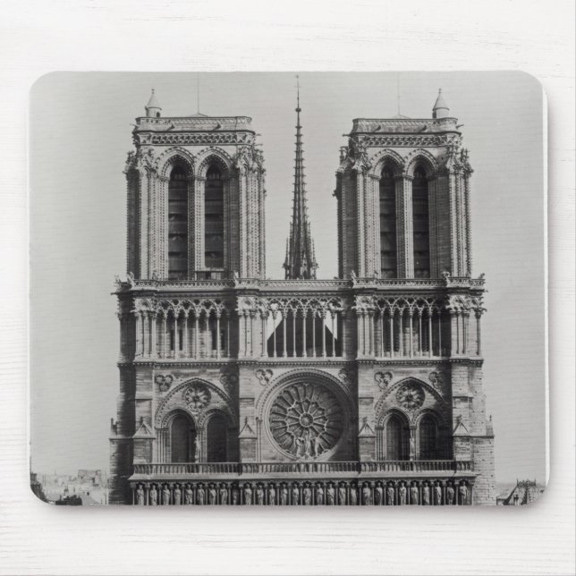 Facade of Notre-Dame, Paris, late 19th century Mouse Mat (Front)