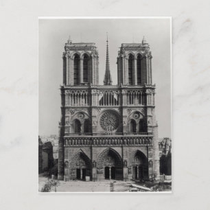 Facade of Notre-Dame, Paris, late 19th century Postcard