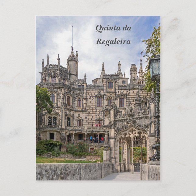 Facade of Quinta da Regaleira. Postcard (Front)