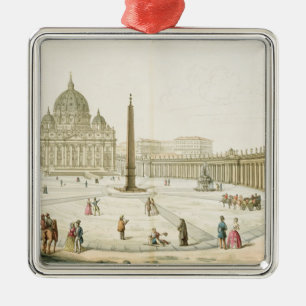 Facade of St. Peter's in Rome with the Piazza in f Metal Tree Decoration