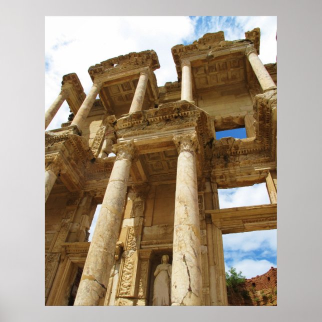 Facade of the Library of Celsus in Ephesus POSTER (Front)