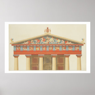 Facade of the Temple of Jupiter at Aegina (323-27 Poster