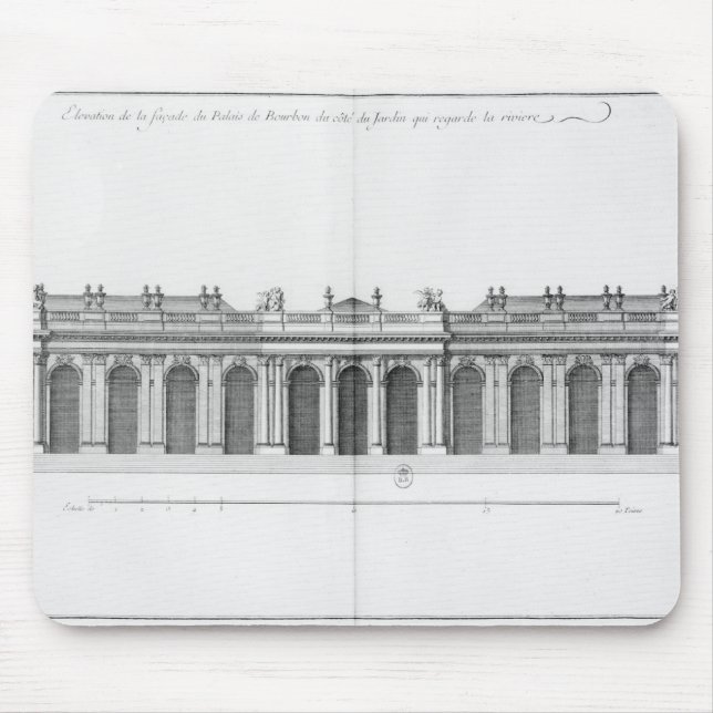 Facade on the Seine of Palais Bourbon Mouse Mat (Front)