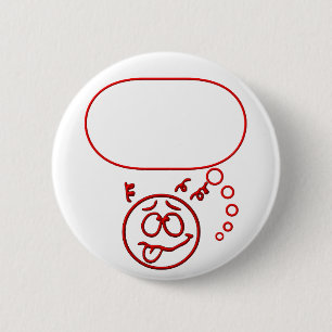 Face #3 (with speech bubble) 6 cm round badge
