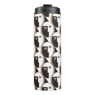 Face and eyes geometric seamless pattern thermal tumbler