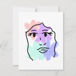 Face and flowers abstract (pale colors)
