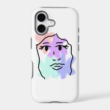 Face and flowers abstract (pale colors)