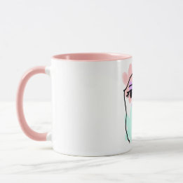Face and flowers abstract (pale colors) mug