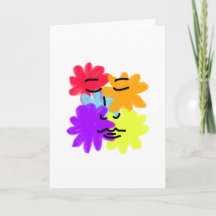 Face and flowers abstract (primary colors)