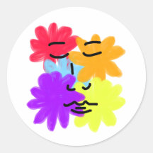 Face and flowers abstract (primary colors)
