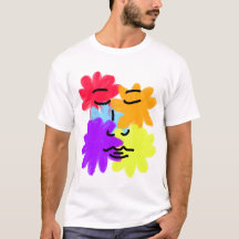 Face and flowers abstract (primary colors)