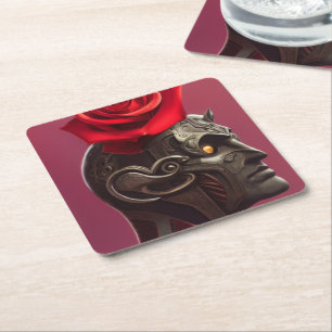 Face Art Square Paper Coaster