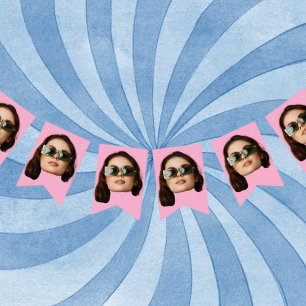 Face Banner, Custom Face, 30th 40th 50th Birthday Bunting