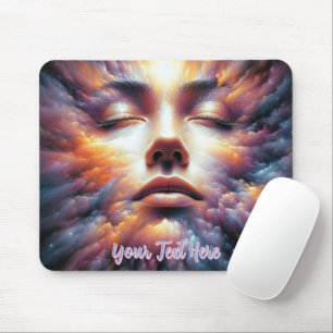 Face Blended with Colourful Clouds Mouse Mat