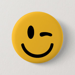 Face blink 6 cm round badge