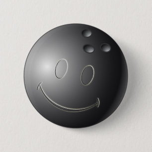 FACE BOWLING BALL 6 CM ROUND BADGE