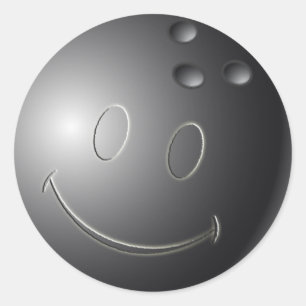 FACE BOWLING BALL CLASSIC ROUND STICKER