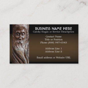 Face Carved in Wood Business Card