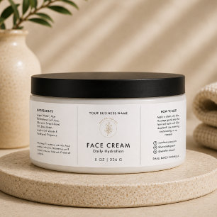 Face Cream Logo Cosmetic Jar Wrapper Label