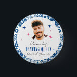 Face Dancing Queen greek disco mamma bridal shower 3 Cm Round Badge<br><div class="desc">Mediterranean Greek musical bougainvillea-inspired Dancing Queen bridal shower pin button favours</div>
