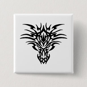 Face-Dragon-Tattoo 15 Cm Square Badge