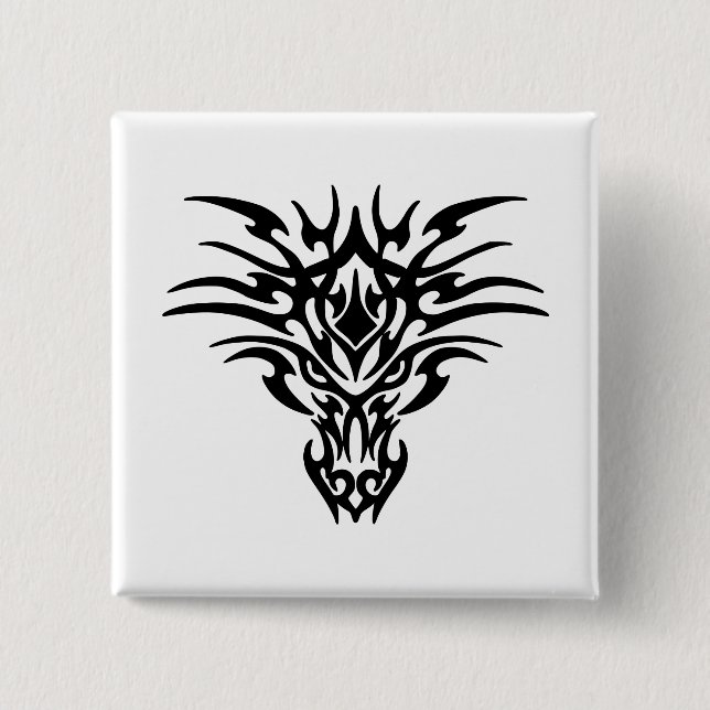 Face-Dragon-Tattoo 15 Cm Square Badge (Front)
