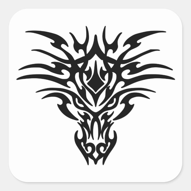 Face-Dragon-Tattoo Square Sticker (Front)