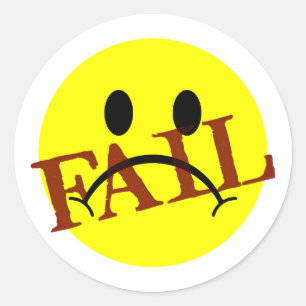 Face FAIL Classic Round Sticker
