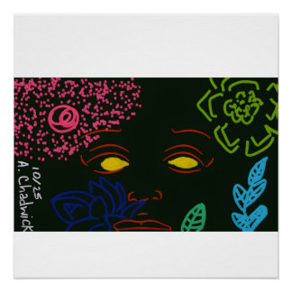 Face Flower Glossy Poster