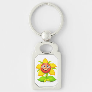 FACE FLOWER KEY RING