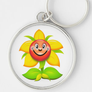 FACE FLOWER KEY RING
