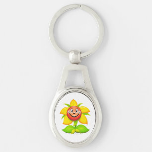 FACE FLOWER KEY RING