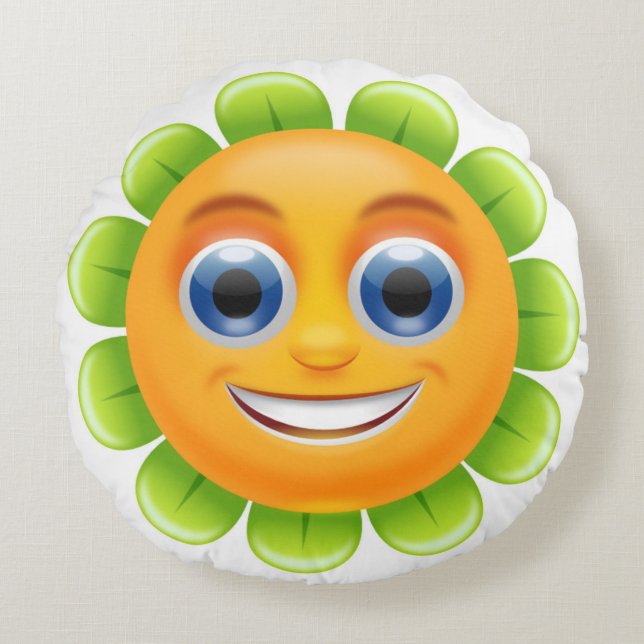 FACE FLOWER ROUND CUSHION (Front)