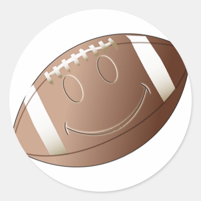 FACE FOOTBALL CLASSIC ROUND STICKER (Front)